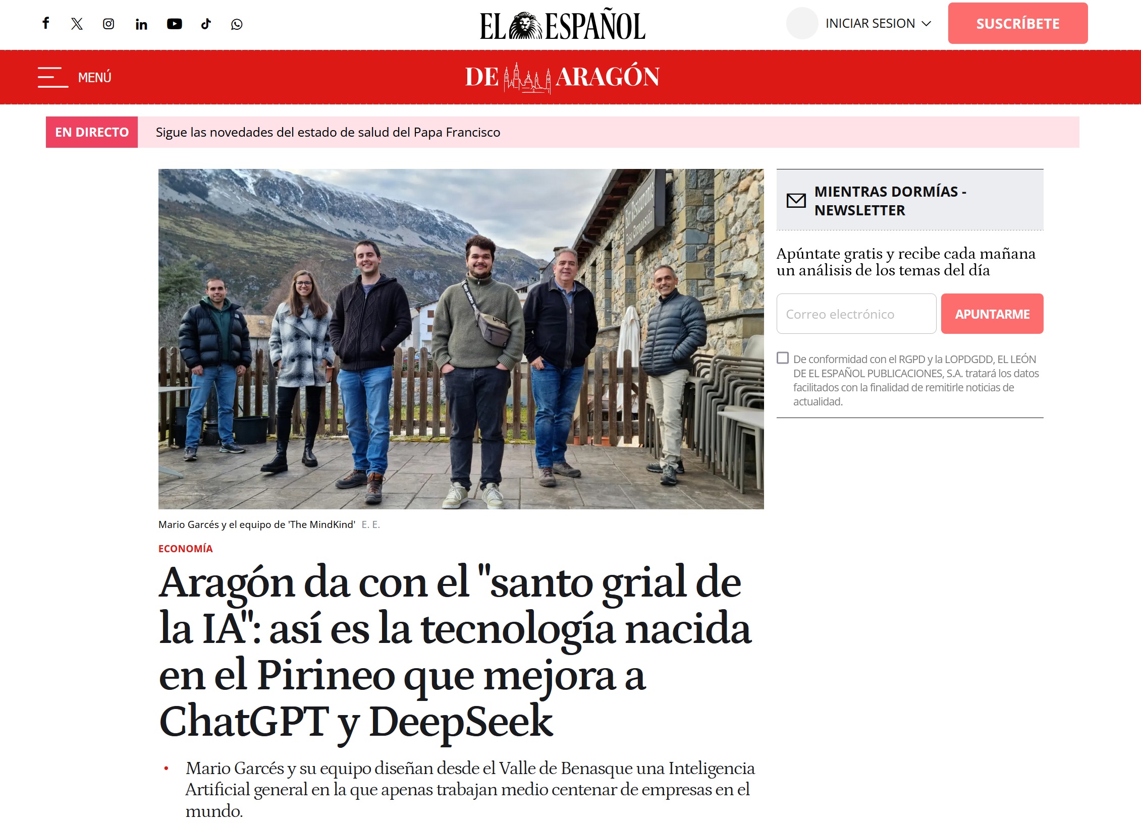 EL ESPAÑOL: Aragon finds the “Holy Grail of AI”: This is the technology born in the Pyrenees that will surpass Chatgpt and Deepseek