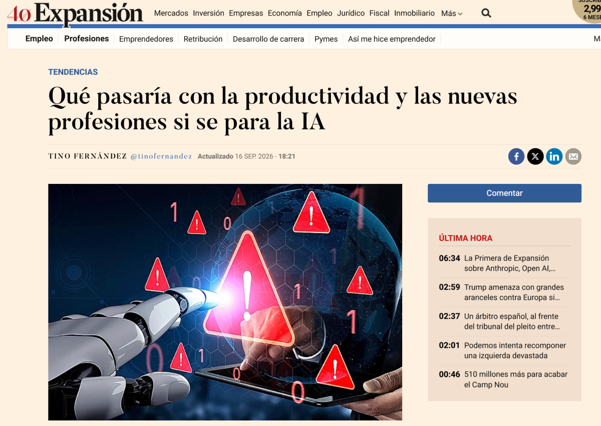 Expansión features The Mindkind founder Mario Garcés in the debate over slowing down AI